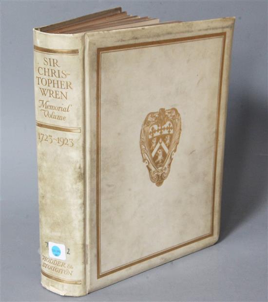 Sir Christopher Wren AD 1632-1723, Bicentenary Memorial volume, limited edition, 10 of 250,